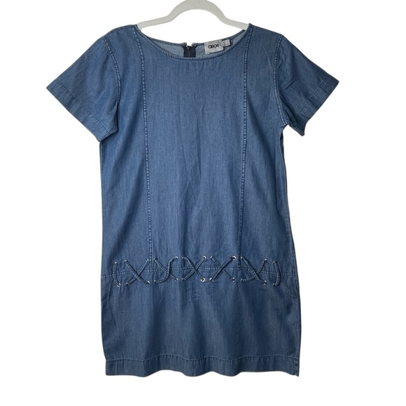 ASOS Light Blue Denim Dress Knee Length Size L - Picture 1 of 9